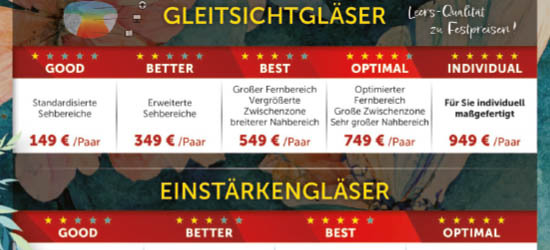 Leers Qualitäts-Brillengläser