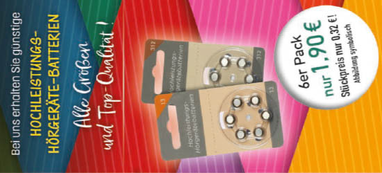 Hochleistungs Hörgeräte-Batterien